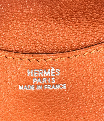 Hermes Coin Case □ F แกะสลักเบอร์กันดีผู้หญิง (เหรียญ) Hermes