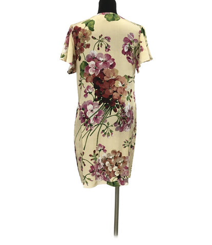 Gucci beauty products short-sleeved dress floral silk Ladies SIZE 42 (M) GUCCI