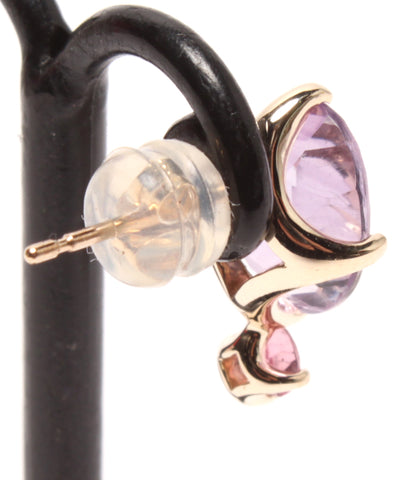 新款与新穿孔单一K10YG 1.2G紫水晶粉红色锦标赛Niziiro Jewels可持续女性（耳环）Aidect