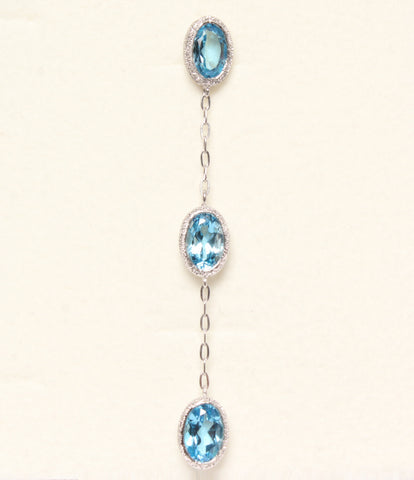 New article Unused Piercing Single K10WG Blue Topaz 1.5g Niziiro Jewels Sustainable Women (Earrings / Earrings) Aidect