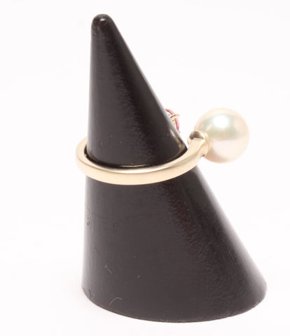 New article unused fork ring k10yg 3.2g Akoya pearl pintourmarin ring Niziiro Jewels Sustainable Womens Size 8 (Ring) Aidect