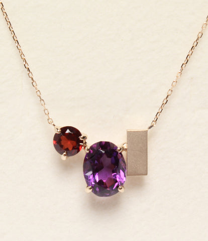 New article Unused Necklace K10yg 45cm Garnet Amethyst Niziiro Jewels Sustainable Women (Necklace) Aidect