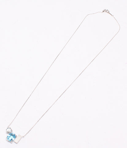 新品同様 ネックレス K10WG 2.9g 45cm ブルートパーズ  Niziiro jewels サスティナブル    レディース  (ネックレス) aidect