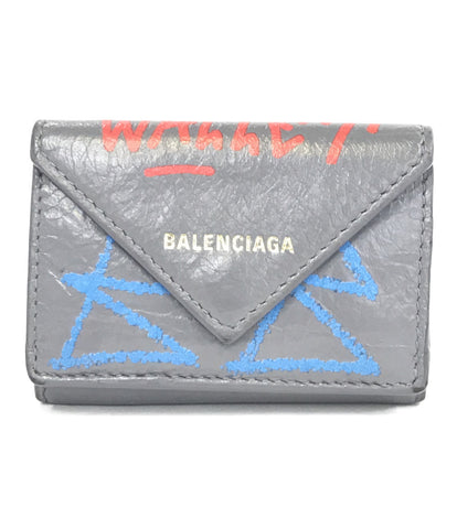 Balenciaga Tri-Fold Wallet Paper Mini Wallet Graffiti Ladies (3 ...