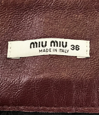 Miu Mu皮革裙女尺寸36（xs或更低）miumiu