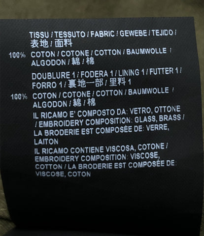 サンローランパリ  ミリタリー プルオーバーシャツ 刺繍 シワ加工 カーキ      メンズ SIZE 46 (L) SAINT LAURENT PARIS
