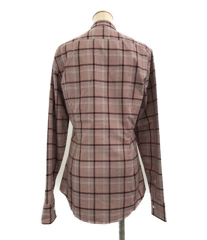 Gucci Beauty Product Tunic Long Sleeve Shirt Check Pattern Ladies Size 38/15 (S) GUCCI