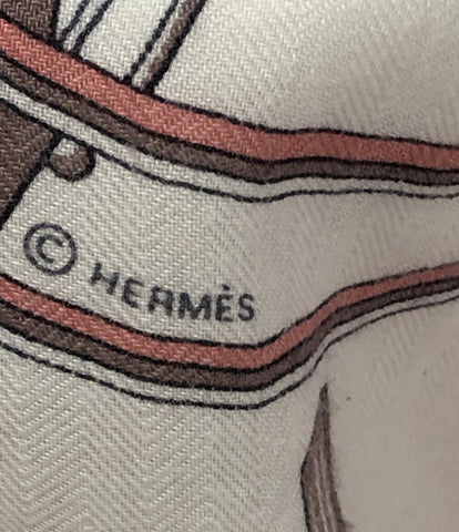 Hermes ผ้าพันคอผ้าขนสัตว์ชนิดหนึ่งผ้าไหม 70% ผ้าไหม 30% Les Voitures การเปลี่ยนแปลงพับ Horo ม้า Carriage 140 ผู้หญิง (หลายขนาด) Hermes