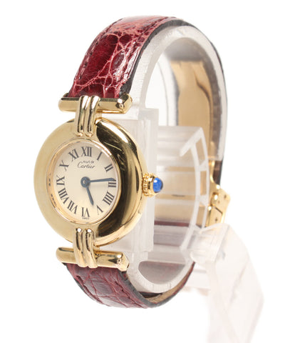 大得価好評Cartier(カルティエ) 腕時計 マストコリゼ 1902 レディース 革ベルト 黒 その他