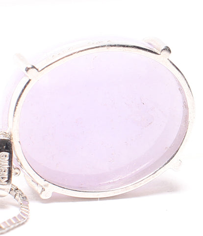 K18WG lavender jade 17.14ct diamond 0.24ct necklace K18 Ladies' (necklace)