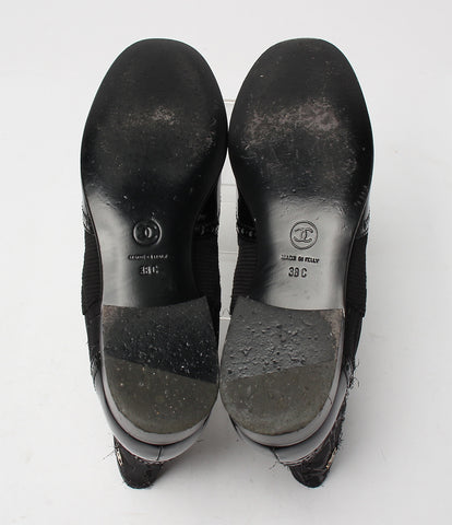 Chanel Saidogoa wing chip enamel switching short boots Women's SIZE 38C (L) CHANEL