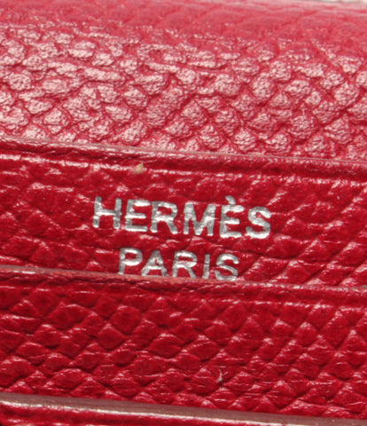 Hermes □ r แกะสลักสองพับกระเป๋าเงินแบริ่ง fre h silver bracket women (กระเป๋าสตางค์ยาว) hermes