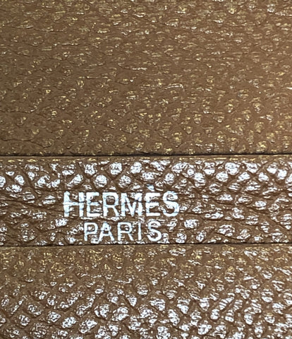 Hermes long wallet □ A engraved silver metal fittings Bean Ladies (long wallet) HERMES