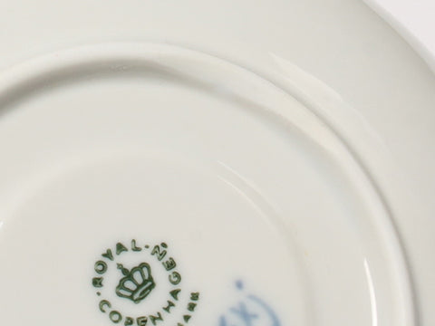 皇家哥本哈根杯和茶碟6顾客集蓝花弯曲皇家哥本哈根
