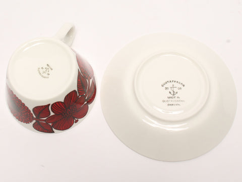 Beauty Product Cup & Saucer Red Aster Gustavsberg