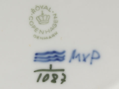 Royal Copen Hagen板盘17.5cm蓝色凹槽全蕾丝皇家哥本哈根