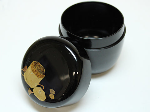 Beautiful goods Tea cylinder (shellfish lacquer lacquer) Kiyomine Maeda