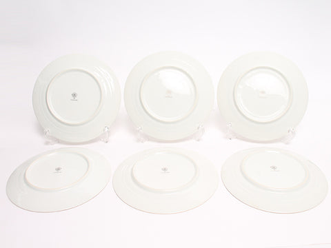 Medium plate plate 6 pieces set 19cm emboss Okura Ceramic elbow