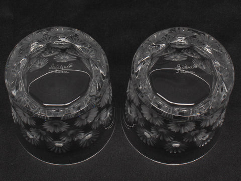 Lalique Good Condition Rock Glass 2 Customer Set Nap Sberry LALIQUE