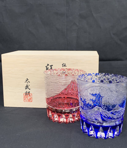 Beauty Edo House Glass Pair Tatsuo Akashi