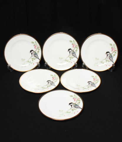 美品 プレート 皿６点セット 16cm  野鳥シリーズ シジュウカラ       大倉陶園