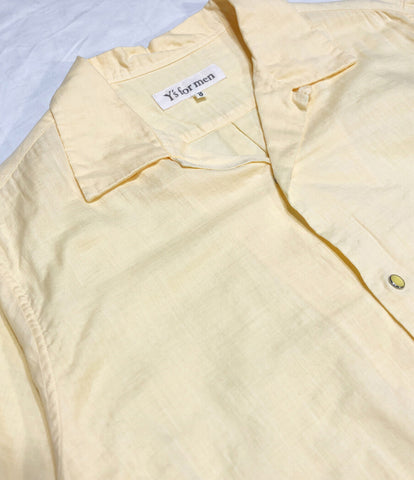 ワイズ フォー メン オープンカラーリネンシャツ 黄色 スナップボタン ...