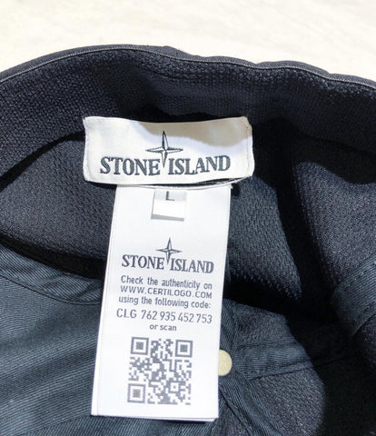 หินเกาะไนลอนโลโก้หมวก 6-panel โลโก้หมวกสีดำ 721599227 สุภาพบุรุษ SIZE L STONE ISLAND